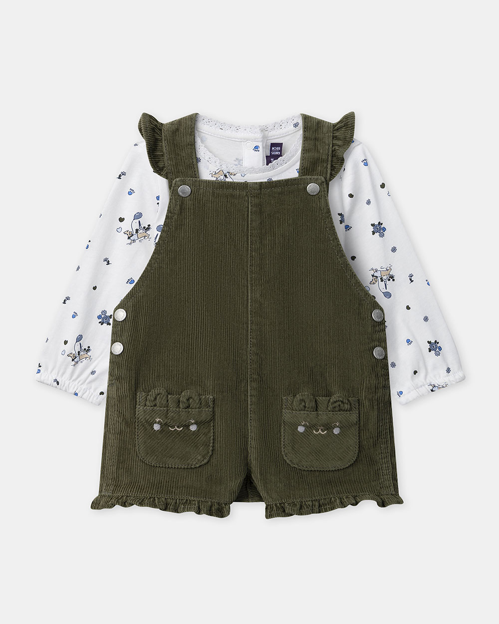 Ensemble salopette en velours + body imp... Sergent Major (Sergent Major) - Image 1