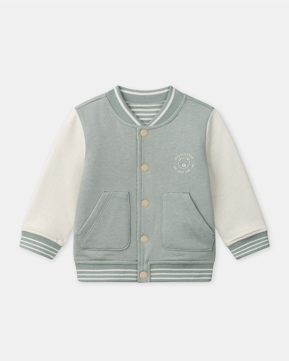 Teddy réversible vert uni ou rayures Coloris Sergent Major (Sergent Major) - Couverture