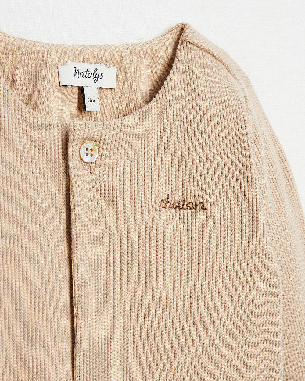 Grenouillère brodée chaton" Natalys" (Natalys) - Image 1