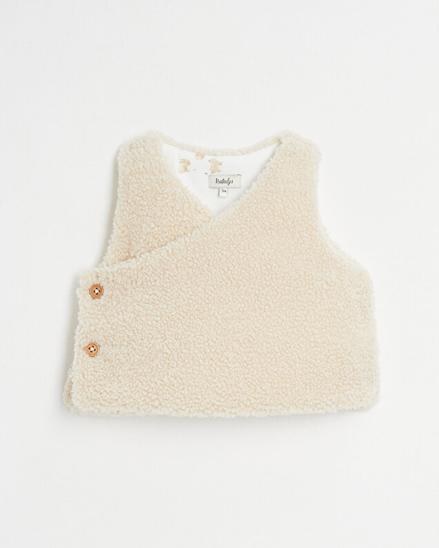 Natalys - Gilet croisé imitation fourrure Unisexe