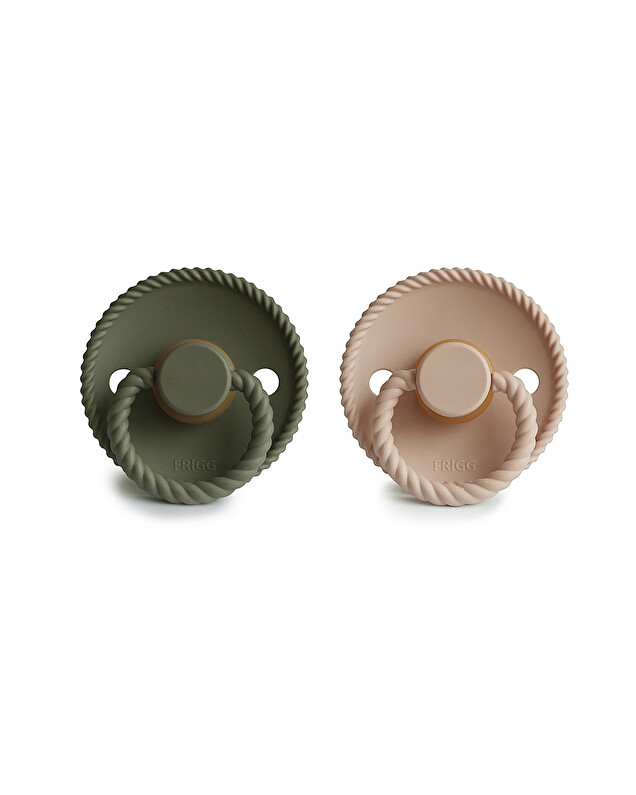 Frigg - Lot de 2 sucettes Rope latex T1 - Croissant/Olive - Vert