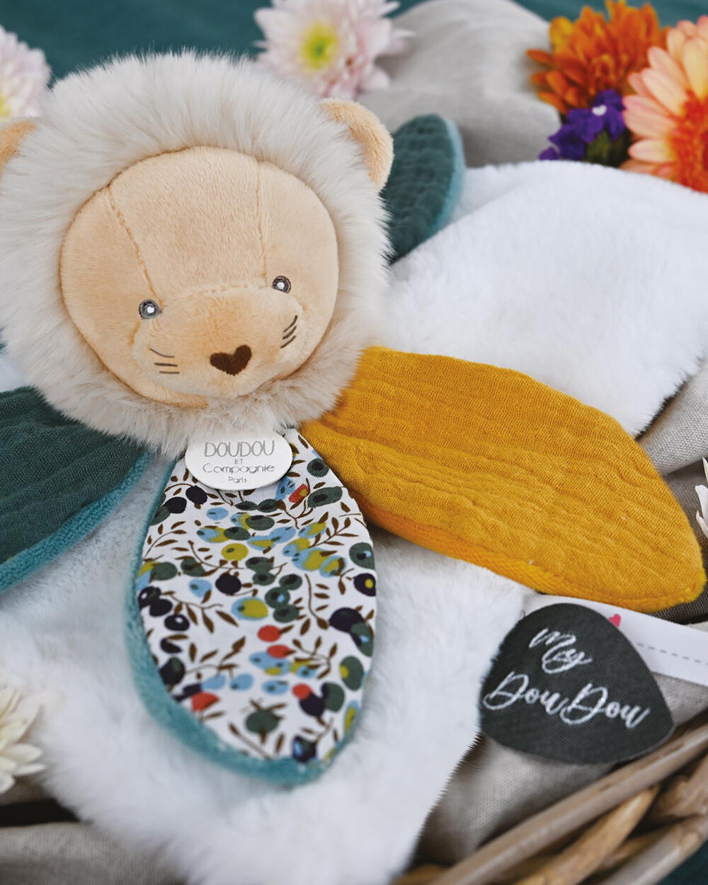Doudou lion pétales Boh'aime 27 cm Unisexe (Doudou Et Compagnie) - Image 3